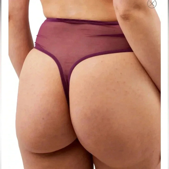NWT Playful Promises Felicity Hayward Lace High Waist Cheeky Thong 16 Merlot - Picture 2 of 5